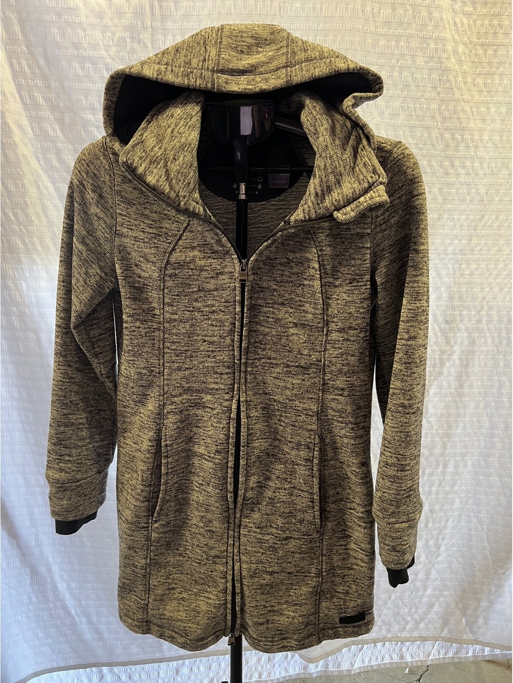 Calvin Klein Performance Women’s Medium Longline Hooded Full Zip Jacket Gray